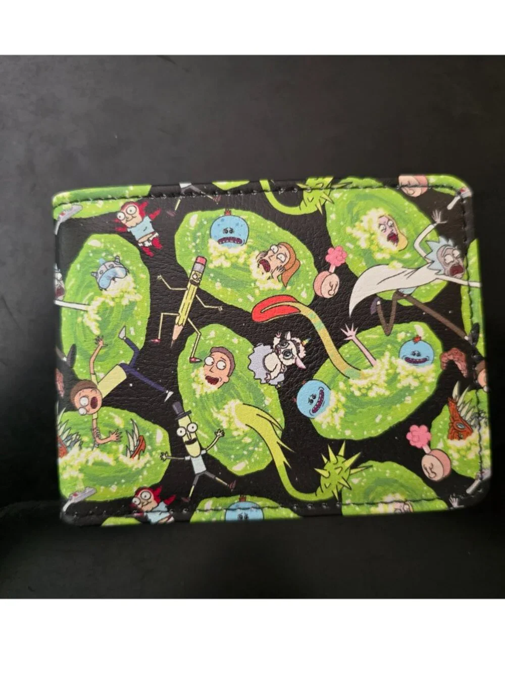 ick and Morty Portal Chaos Bifold Wallet + Lanyard with NPS Hook